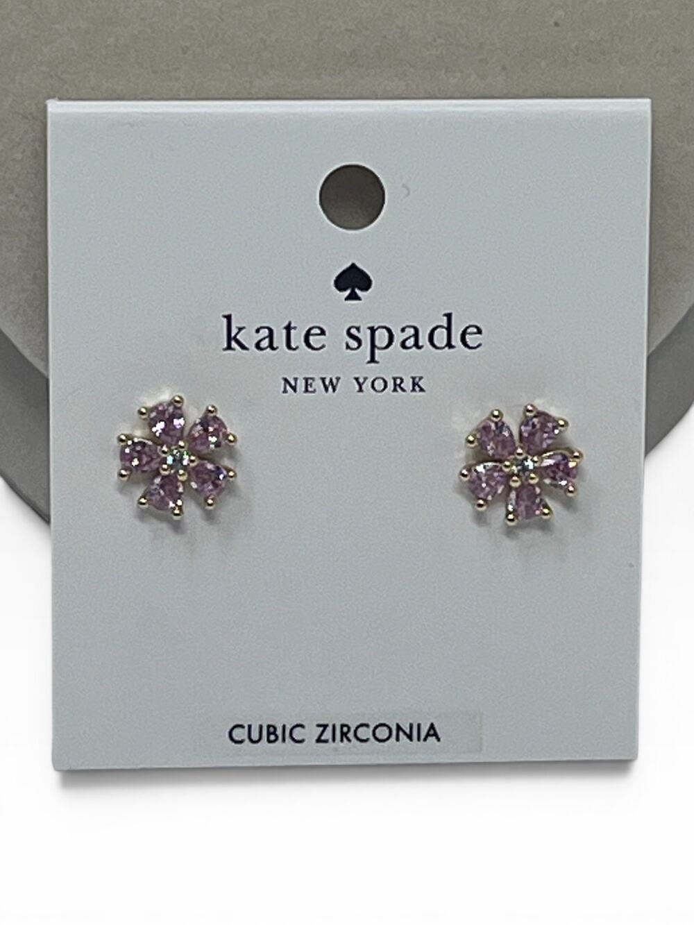Kate Spade You’re A Gem Pink CZ Flower Stud Earrings NWT